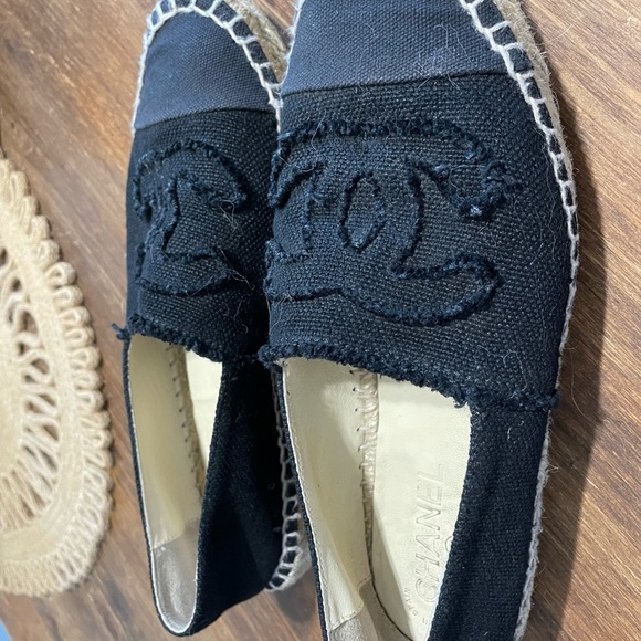 CHANEL black canvas Espadrilles size euro 38